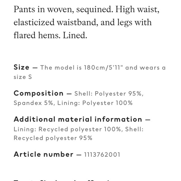 H&M silver sequin pants with elastic waistband  NWT - Picture 6 of 6